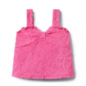 Janie and Jack Floral Terry Jacquard Top Pink Size 7 Girls